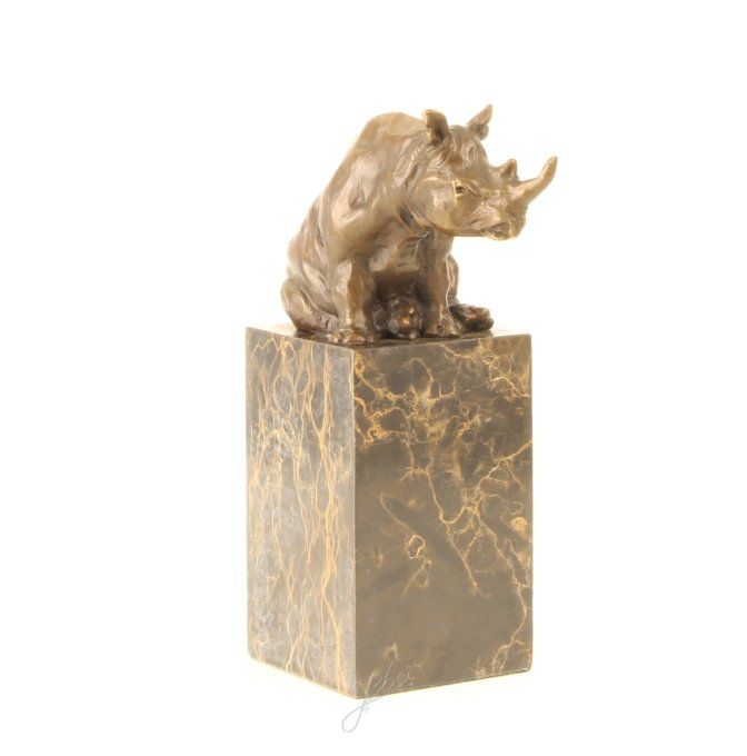 BA05.Bronze sur marbre d'un Rhinocéros