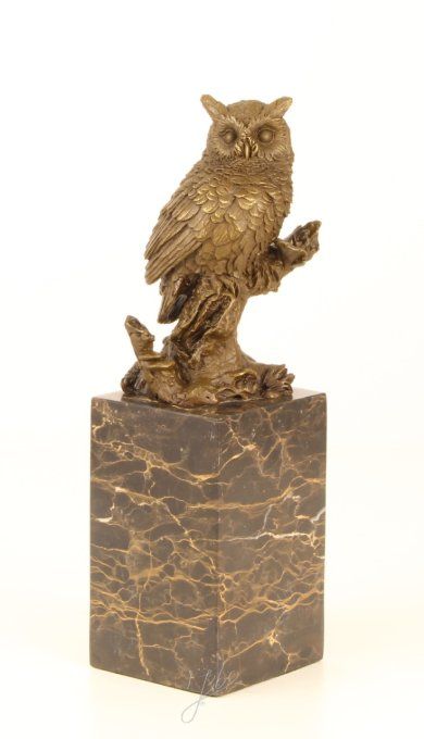 BA18.Bronze sur marbre d'un Hibou