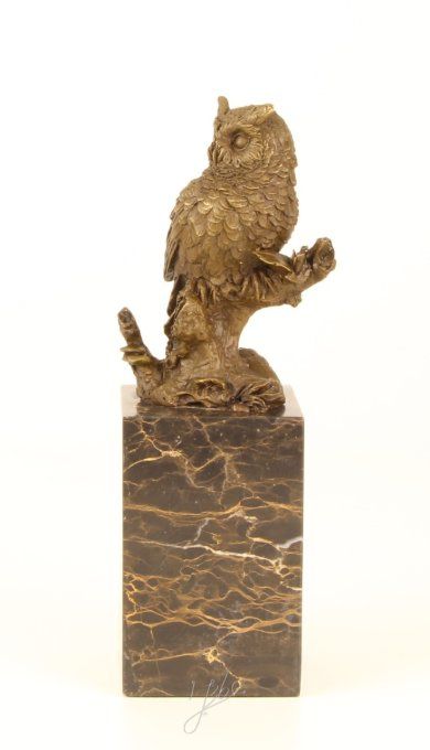 BA18.Bronze sur marbre d'un Hibou