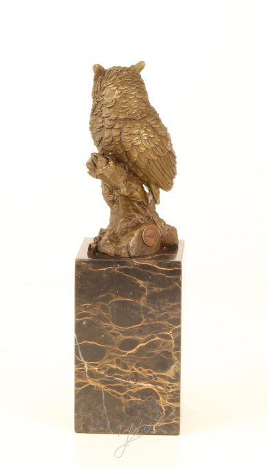 BA18.Bronze sur marbre d'un Hibou