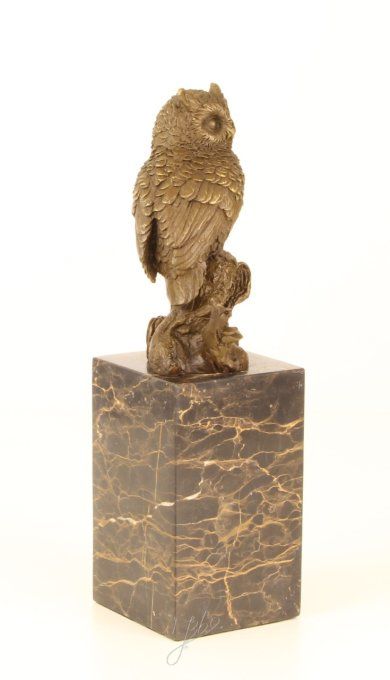 BA18.Bronze sur marbre d'un Hibou
