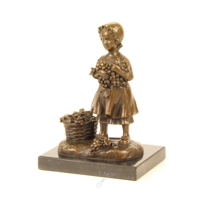 BD09. Bronze sur marbre "fille à la ceuillette"