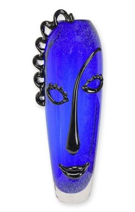 PV08. Grand vase bleu style Murano