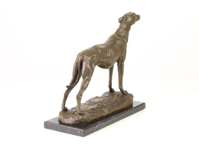 BA32. Bronze sur marbre d'un Magnifique Lévrier