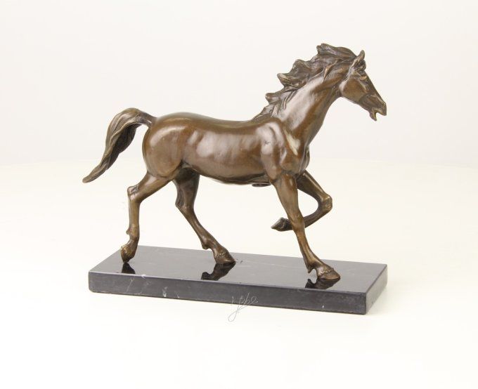 BA21.Bronze sur marbre Cheval Pur sang