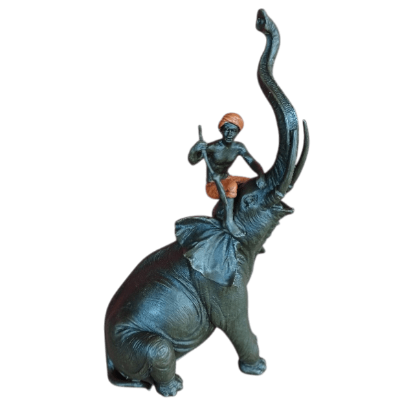Bronze éléphant et son cornac Bronze éléphant et son cornac