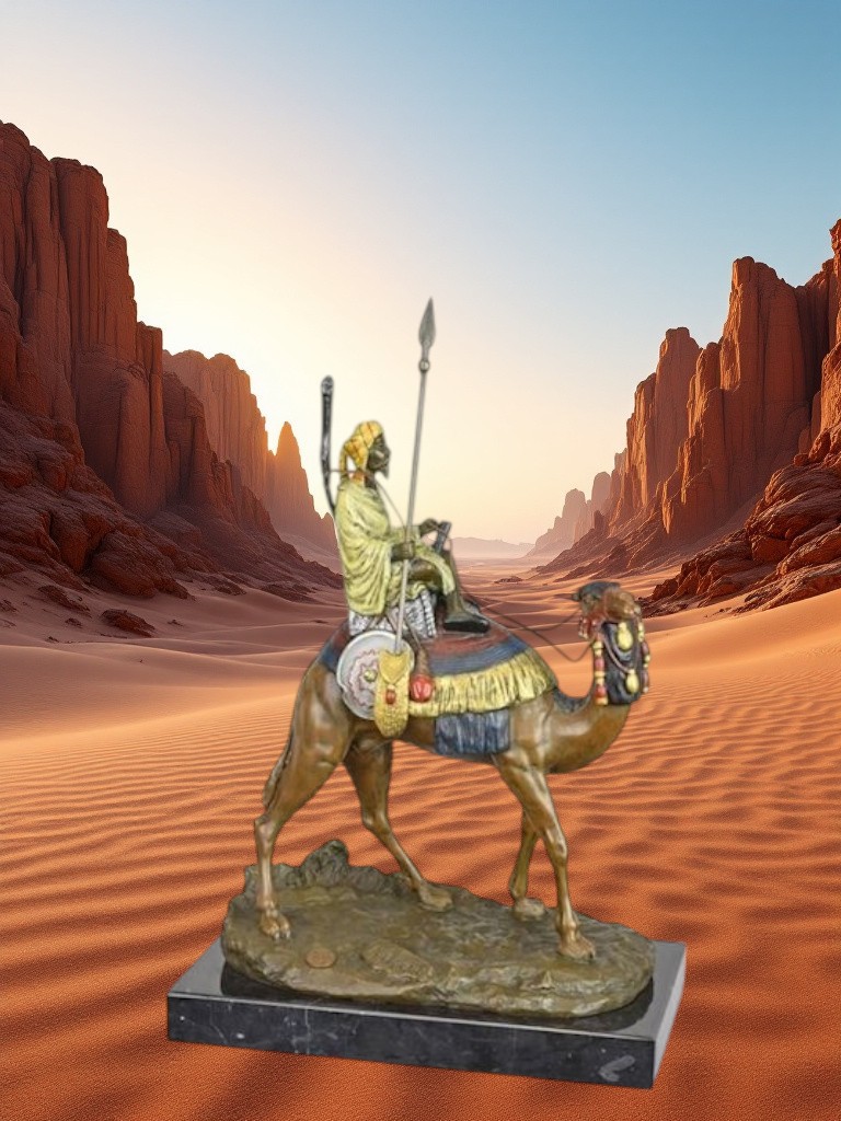 BD33. Bronze sur marbre Cavalier Berbère BD33. Bronze sur marbre Cavalier Berbère