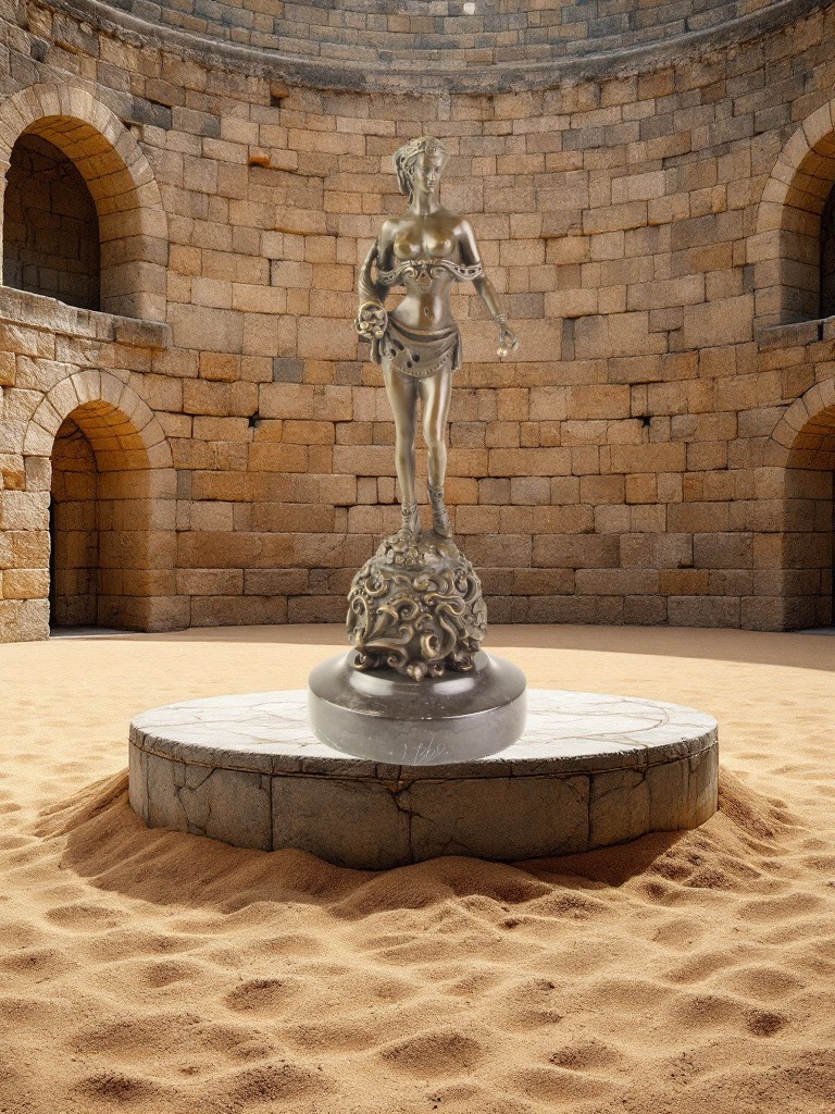 BD31. Bronze sur marbre d'une amazone