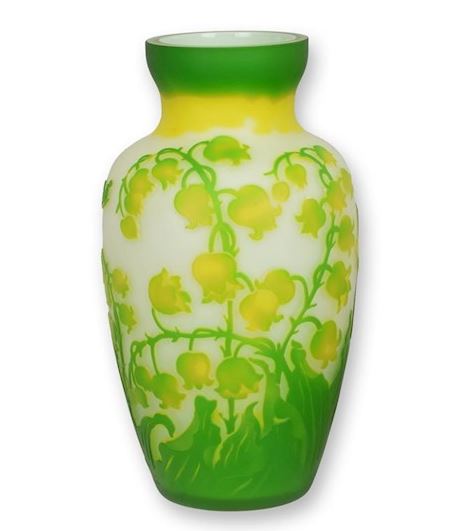 Vase en pâte de verre style Gallé Muguet Vase en pâte de verre style Gallé Muguet