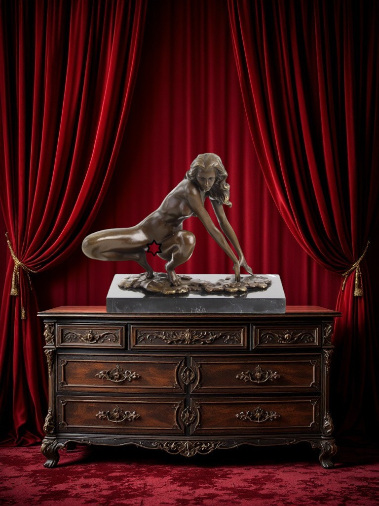 BE13. Femme nue accroupie