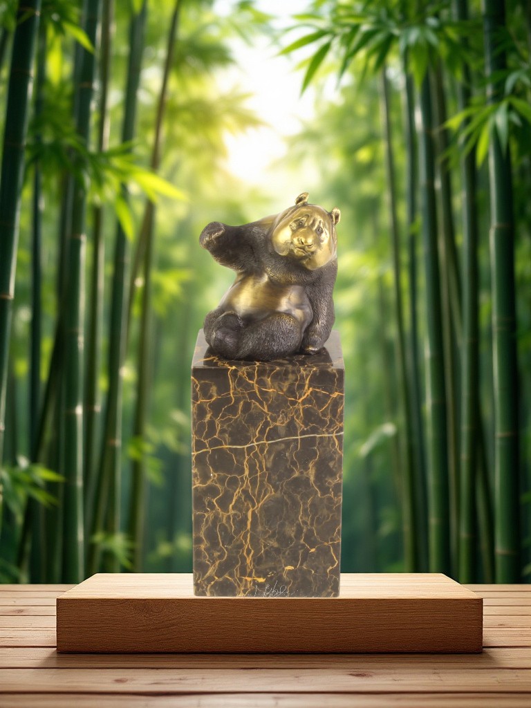 BA23.Bronze sur marbre d'un Panda