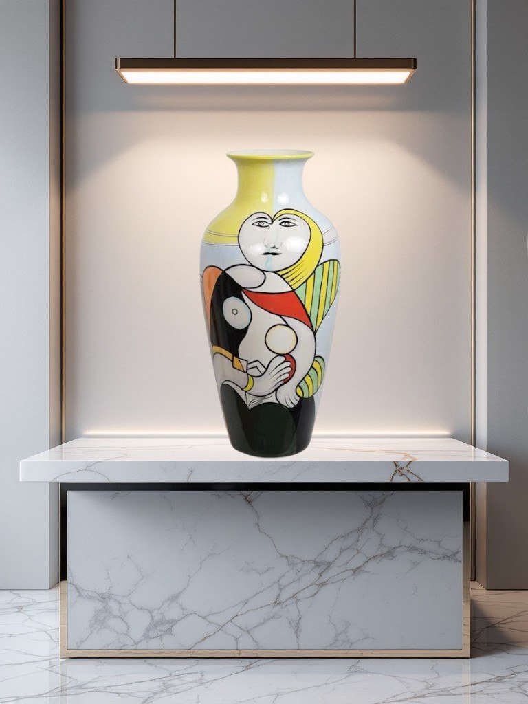 PV05.Exceptionnel vase abstrait style Picasso