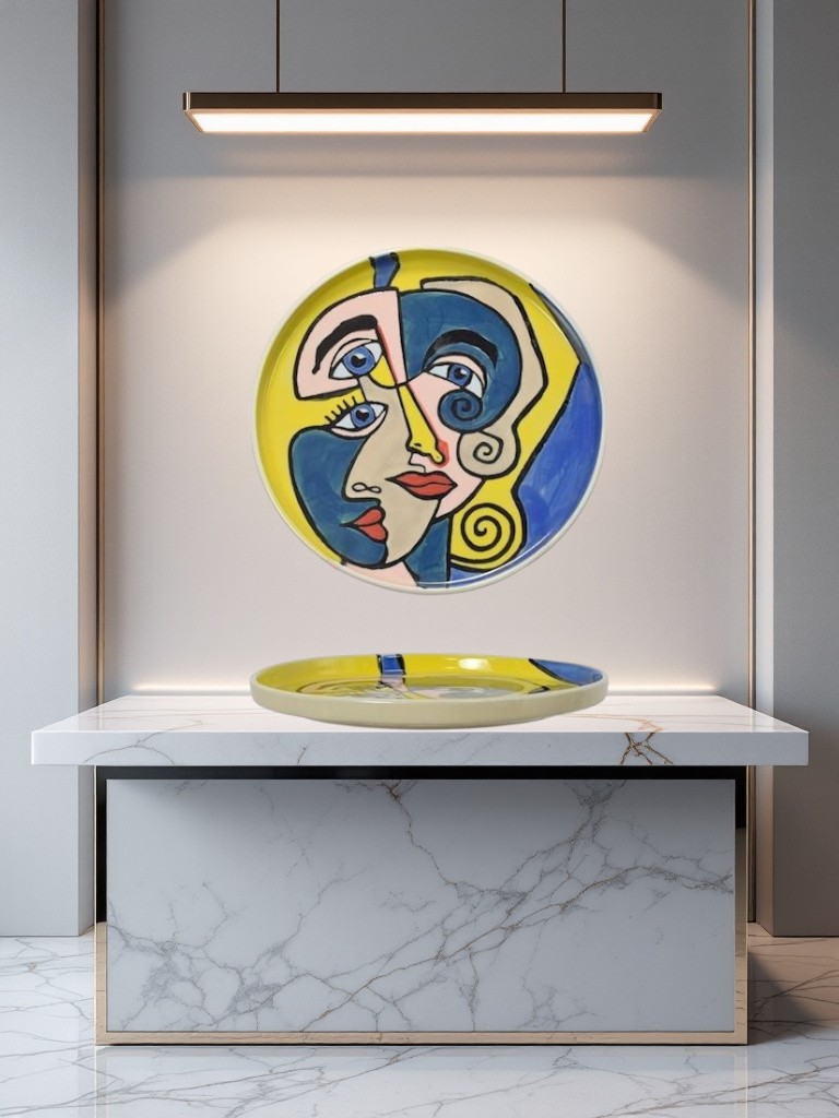 VP02. 6 Asiettes abstraites style Picasso