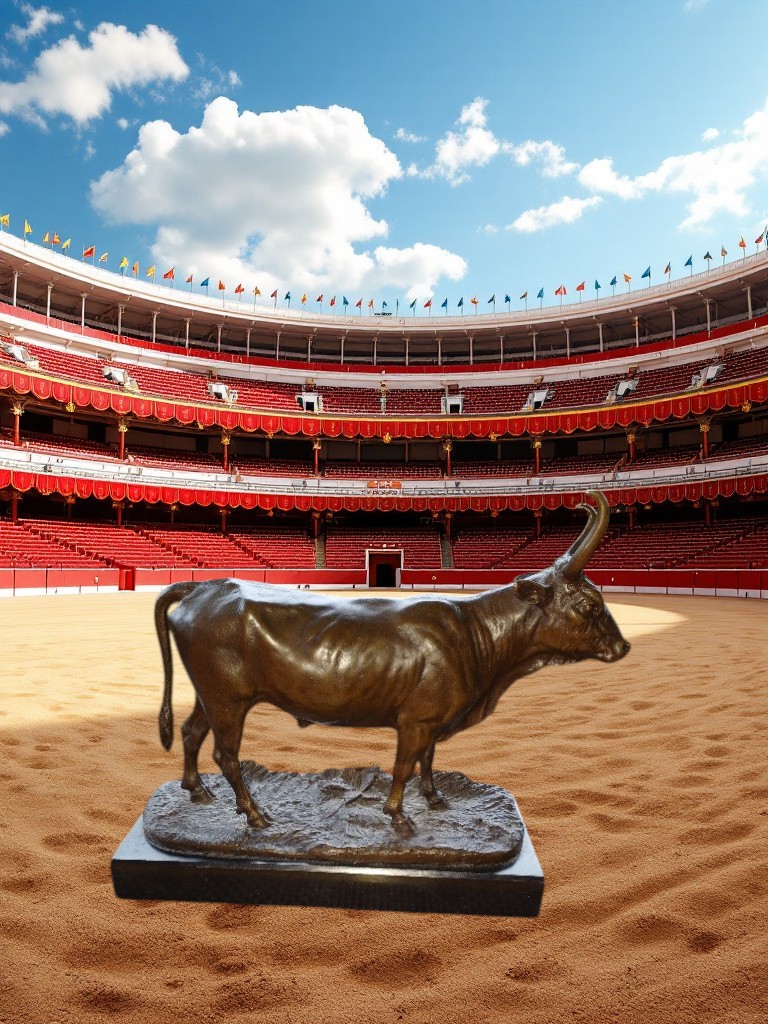 BA22.Bronze sur marbre d'un Taureau