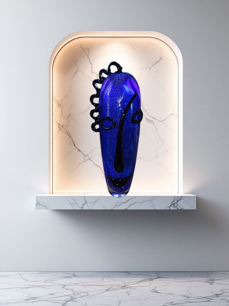 PV08. Grand vase bleu style Picasso PV08. Grand vase bleu style Picasso