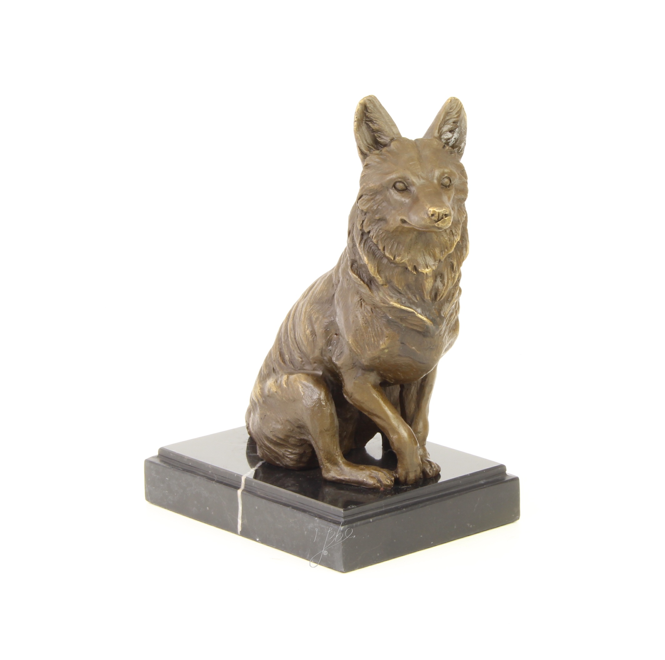 BA12. Bronze sur marbre d'un renard