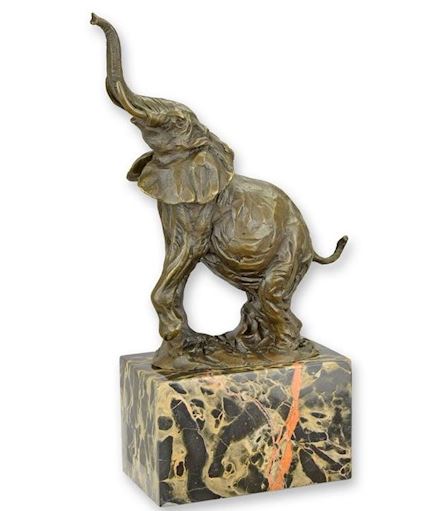 BA15. Bronze sur marbre d'un éléphant