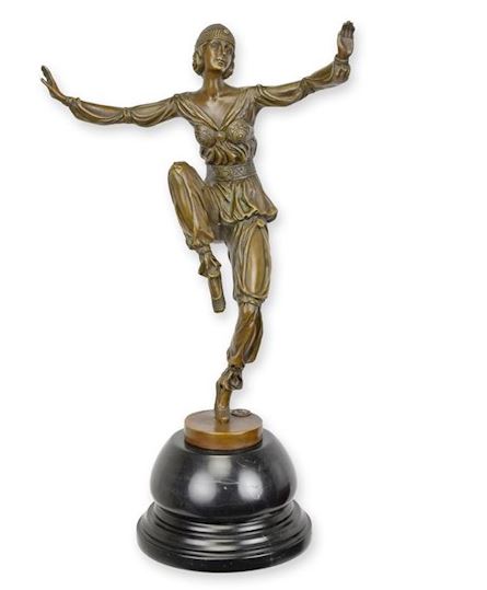 BC08. Bronze sur marbre d'une danseuse orientale BC08. Bronze sur marbre d'une danseuse orientale